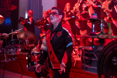 Sabrina Puhrer (Musikalische Leiterin / 2. Vorstand) und ihre Langhoorguggis beim ersten AuftrittHäsvorstellung der Langhoorguggis Dachtel e.V., 30 Jahre Fuchsenfasnet, Guggenmusik, Häs, Fasnet27.01.2024Foto: Eibner/Schmidt