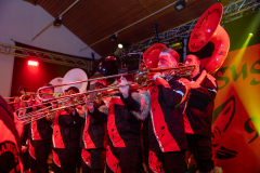 Der erste Auftritt der Langhoorguggis im neuen HäsHäsvorstellung der Langhoorguggis Dachtel e.V., 30 Jahre Fuchsenfasnet, Guggenmusik, Häs, Fasnet27.01.2024Foto: Eibner/Schmidt